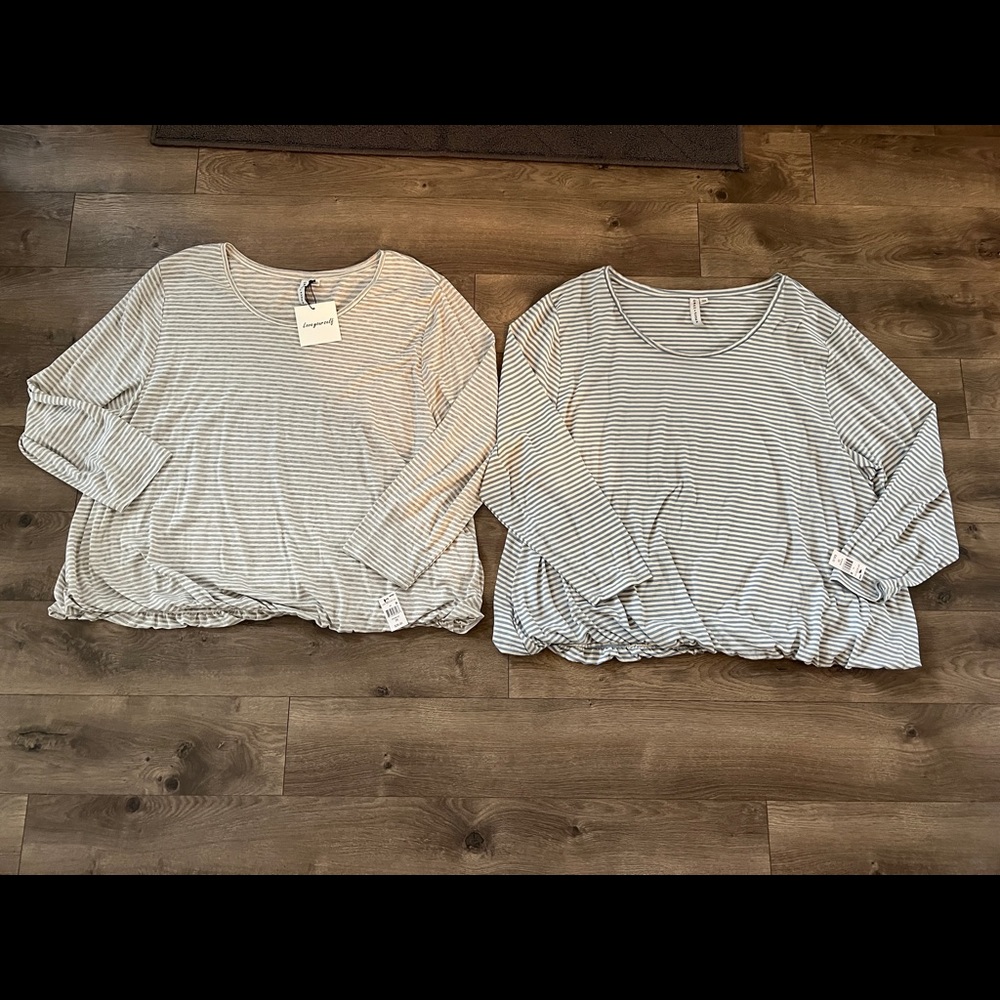 2 Grace & Karma Striped Shirts Size 3X New